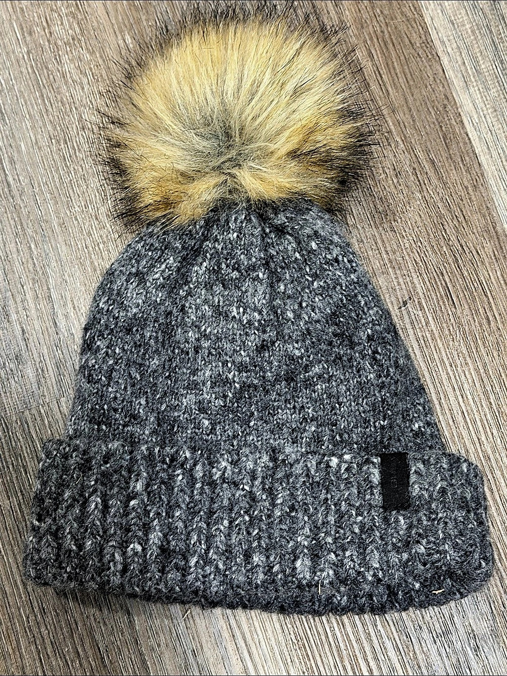 New Bula Gray & Black Pom Knit Beanie